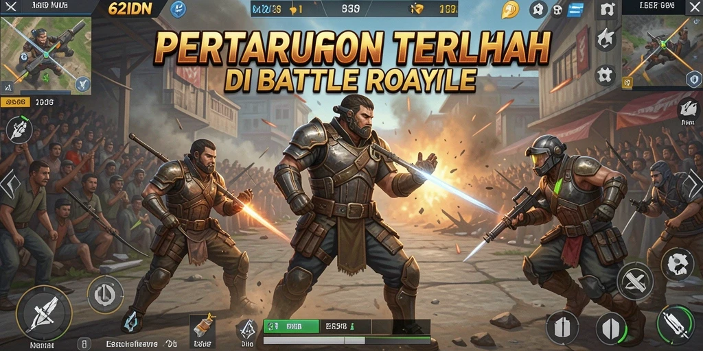 Tangkapan layar gameplay epik dari 62IDN dalam aksi Battle Royale.