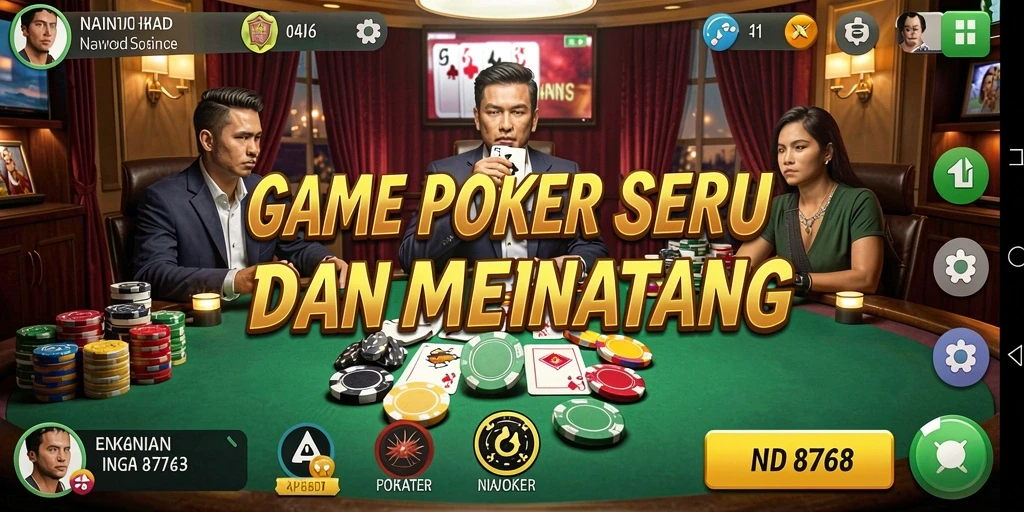 Tampilan gameplay seru dari aplikasi poker 8768.