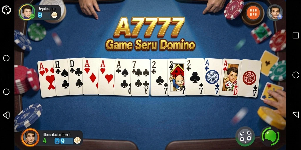 Screenshot gameplay A7777 menampilkan pertandingan Domino mendebarkan.