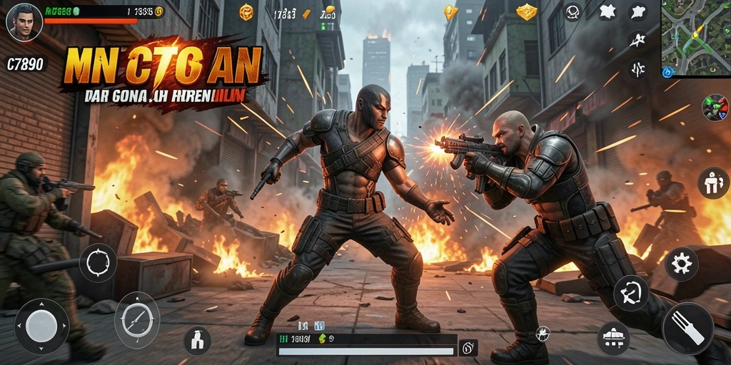 Screenshot permainan C7890 menampilkan aksi bertarung yang mendebarkan.