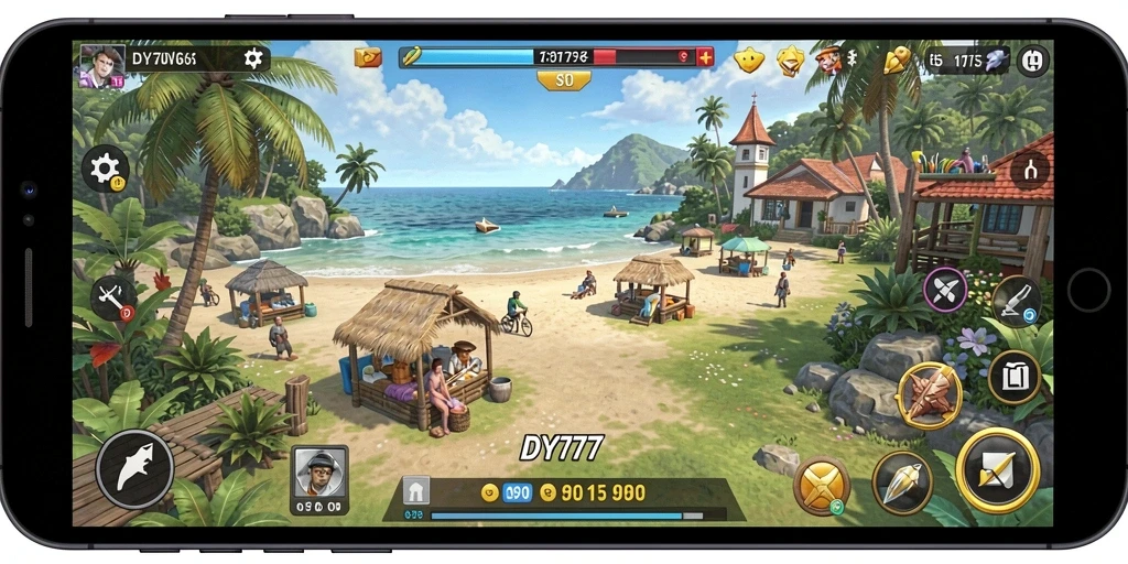 Tangkapan layar DY777 menunjukkan gameplay santai dan menarik.