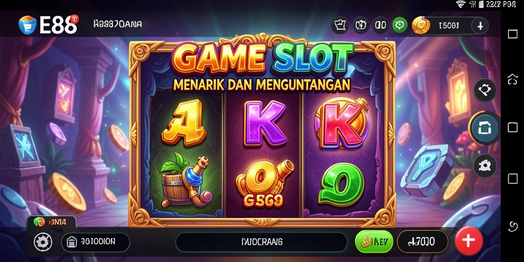 Tampilan gameplay E88 yang mengasyikkan dalam permainan Slot.