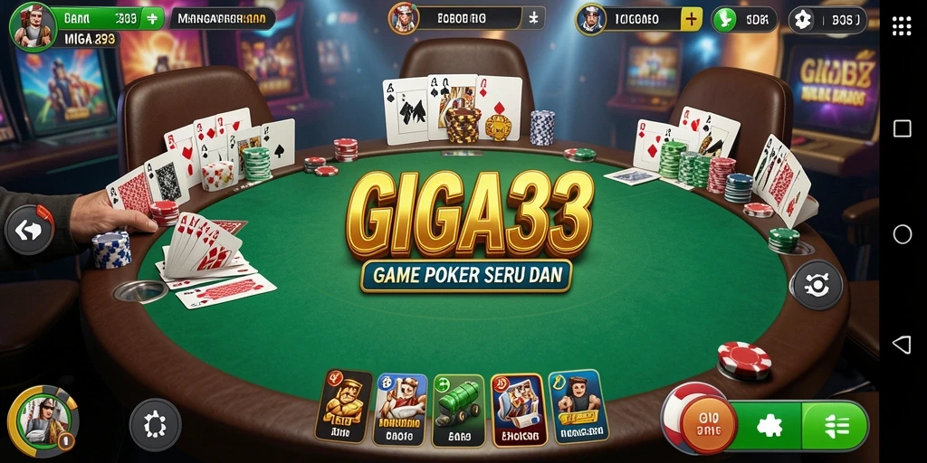 Tampilan seru gameplay GIGA33 yang menampilkan pemain bertaruh!