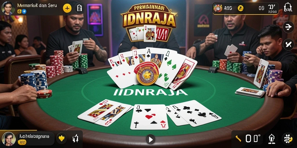 Tampilan gameplay poker yang seru dan menarik di IDNRAJA.
