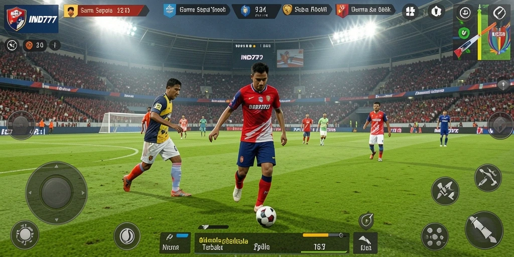 Tangkapan layar utama IND777 menampilkan aksi seru pertandingan sepakbola.