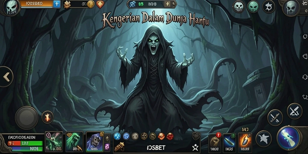 Tampilan gameplay mendebarkan dari IOSBET dalam suasana Horror.