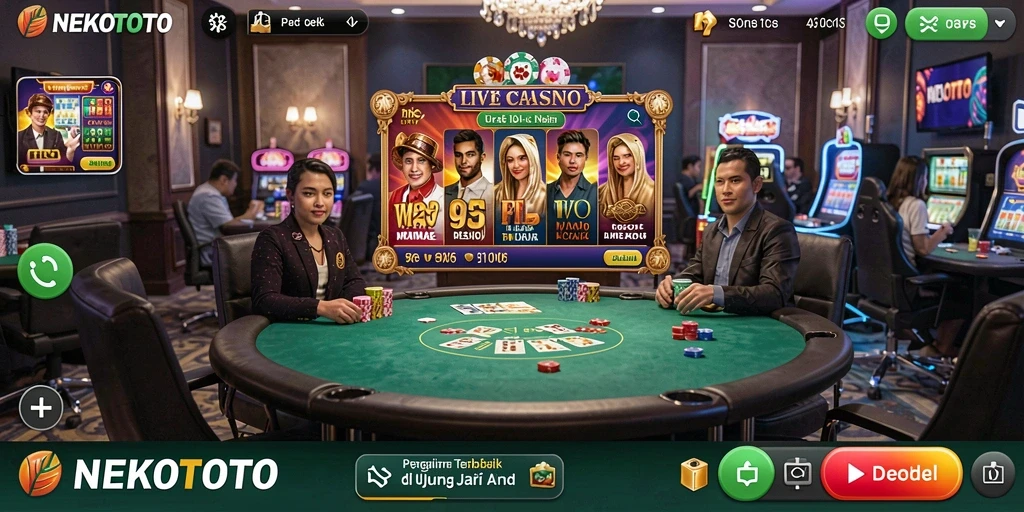 Tampilan gameplay Live Casino di NEKOTOTO yang menarik dan interaktif.