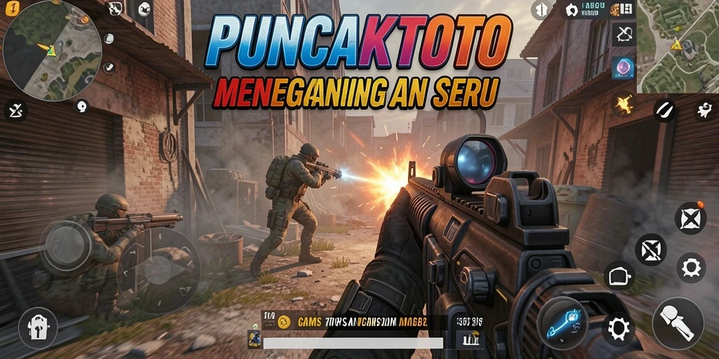 Tampilan gameplay seru dari PUNCAKTOTO dengan aksi tembak-menembak yang mendebarkan.