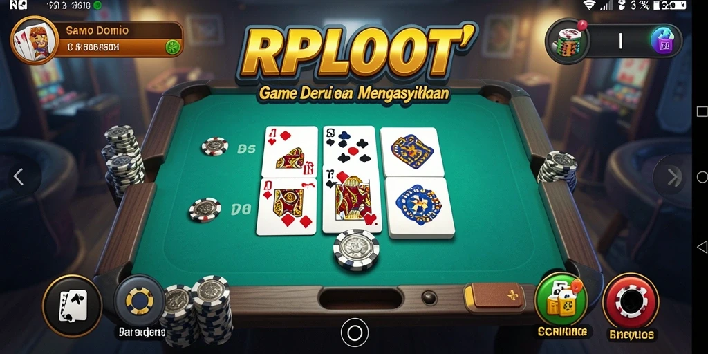 Screenshot RPLOOT menampilkan gameplay Domino yang menarik dan menyenangkan.