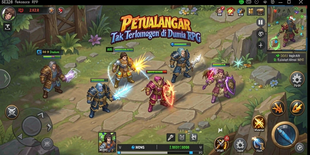 Tangkapan layar dari gameplay RPG memukau di SE328.
