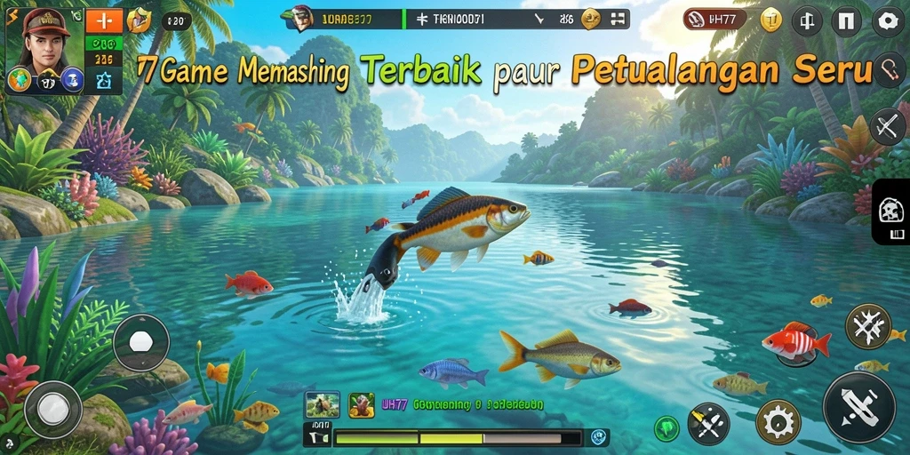 Gameplay UH77 yang menampilkan pengalaman memancing yang seru.