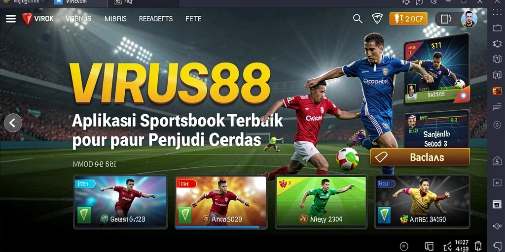 Tampilan gameplay VIRUS88 dengan berbagai pilihan taruhan olahraga.